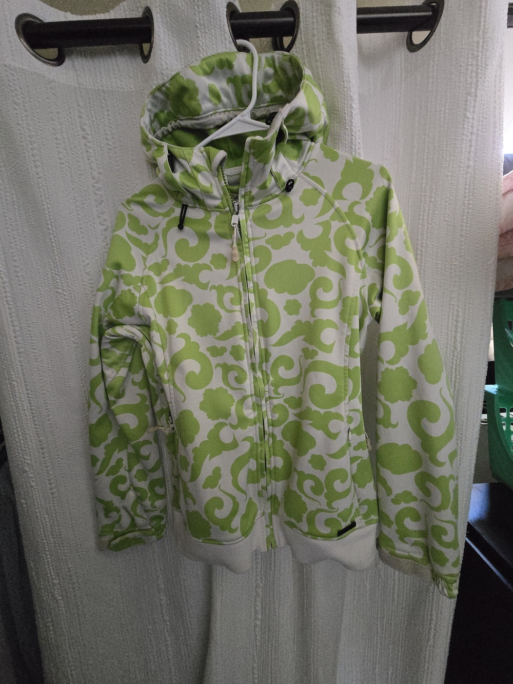 Aperture Lime Green & White Patterned Ski Jacket